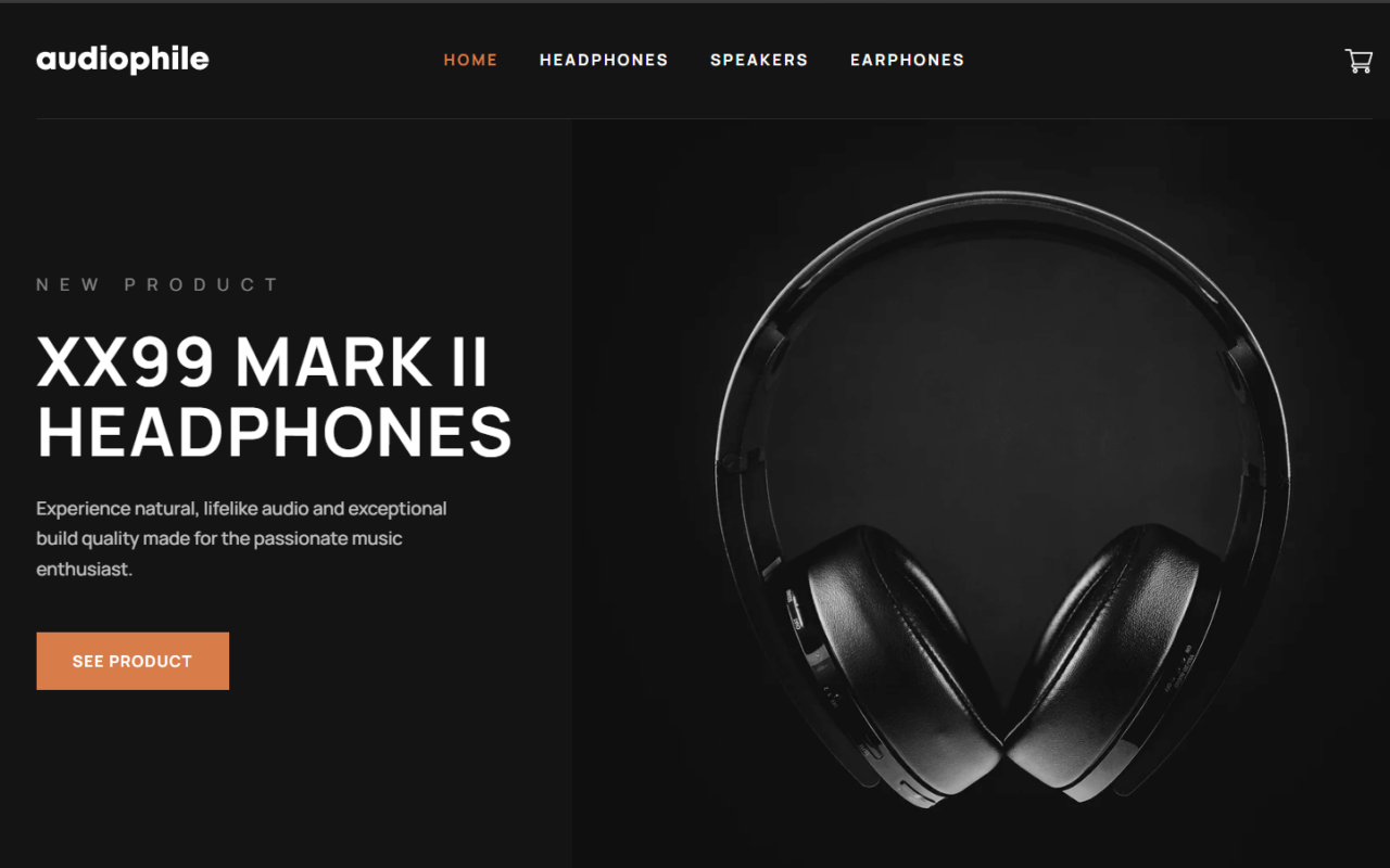 Screenshot of AudioStore, a website we built and host